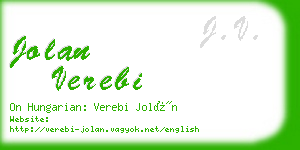 jolan verebi business card